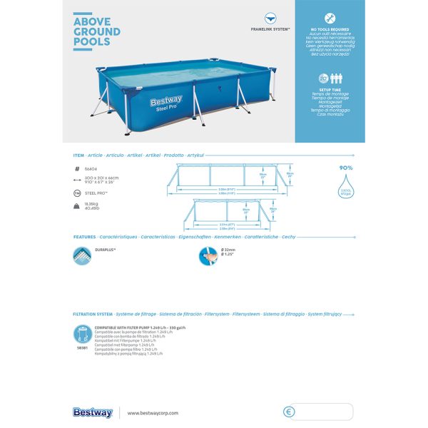 BESTWAY STEEL PRO FRAME POOL 300 X 201 X66 CM – Bild 7