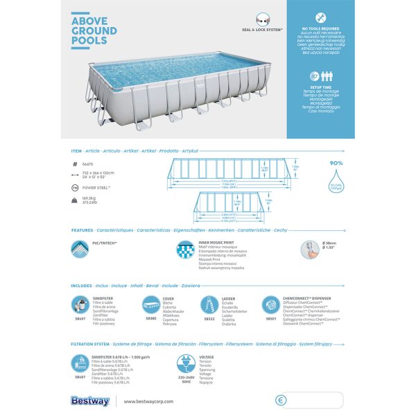 BESTWAY POWER STEEL POOL KOMPLETT-SET 732 X 366 X 132 CM – Bild 4