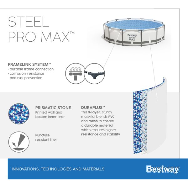 BESTWAY STEEL PRO MAX AUFSTELLPOOL-SET 427 X 84 CM – Bild 7