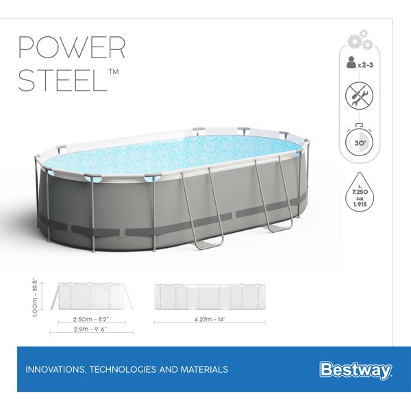 BESTWAY POWER STEEL FRAME POOL-SET 427 X 250 X 100 CM – Bild 6