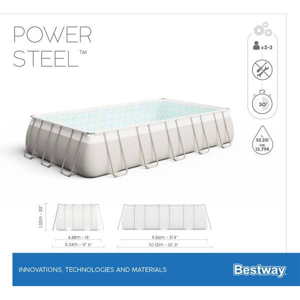 BESTWAY POWER STEEL AUFSTELLPOOL-SET 956X 488 X 132 CM – Bild 9
