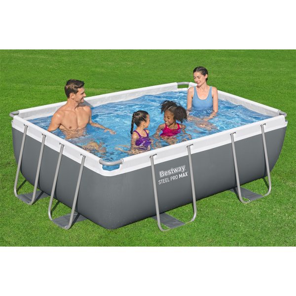 BESTWAY STEEL PRO MAX FRAME POOL SET MIT FILTERPUMPE 282 X 196 X 84 CM, GRAU – Bild 2