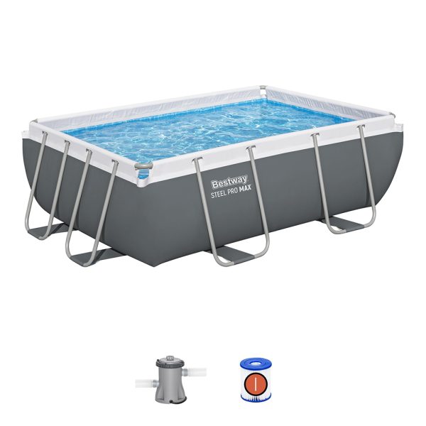 BESTWAY STEEL PRO MAX FRAME POOL SET MIT FILTERPUMPE 282 X 196 X 84 CM, GRAU – Bild 3