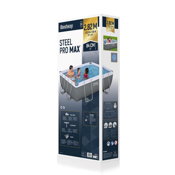 BESTWAY STEEL PRO MAX FRAME POOL SET MIT FILTERPUMPE 282 X 196 X 84 CM, GRAU – Bild 4