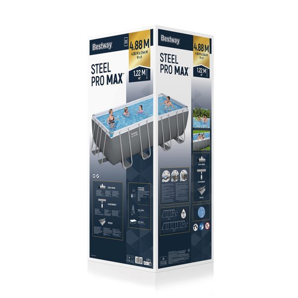 BESTWAY STEEL PRO MAX FRAME POOL KOMPLETT-SET MIT FILTERPUMPE 488 X 244 X 122 CM – Bild 5