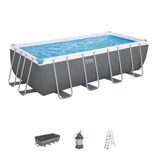 BESTWAY STEEL PRO MAX FRAME POOL KOMPLETT-SET MIT SANDFILTERANLAGE 488X244X122CM – Bild 4