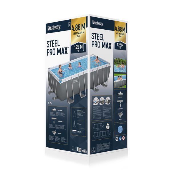 BESTWAY STEEL PRO MAX FRAME POOL KOMPLETT-SET MIT SANDFILTERANLAGE 488X244X122CM – Bild 5