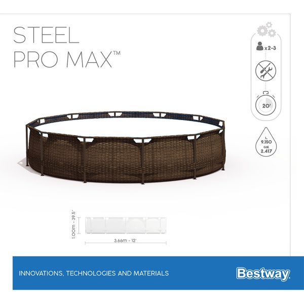 BESTWAY STEEL PRO MAX FRAME POOL KOMPLETT-SET 366 X 100 CM – Bild 9