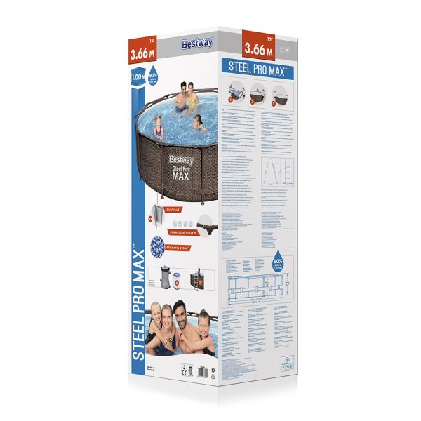 BESTWAY STEEL PRO MAX FRAME POOL KOMPLETT-SET 366 X 100 CM – Bild 4