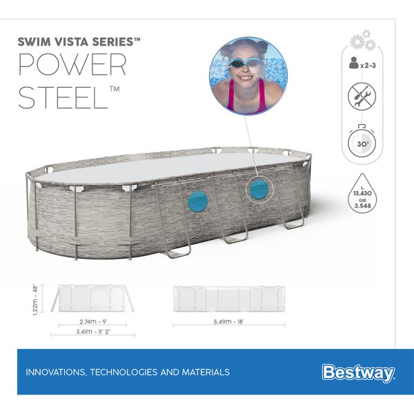 BESTWAY POWER STEEL SWIM VISTA SERIES II AUFSTELLPOOL KOMPLETT-SET 549X274X122CM – Bild 13