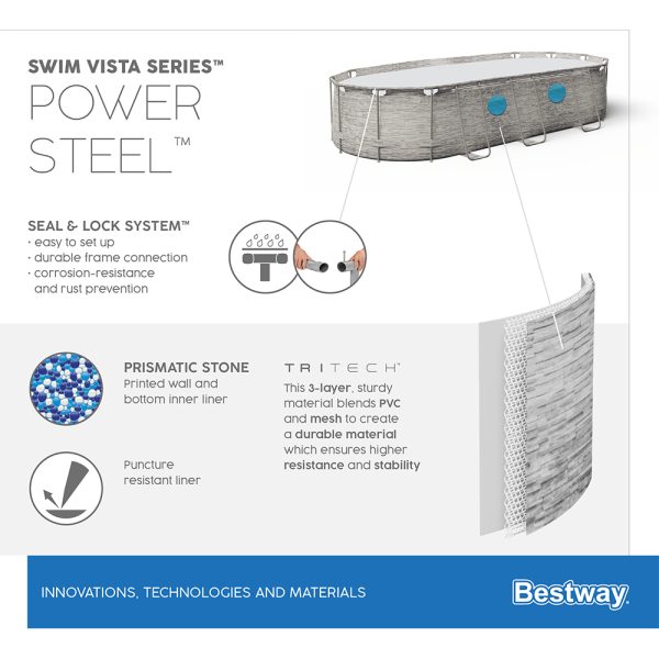 BESTWAY POWER STEEL SWIM VISTA SERIES II AUFSTELLPOOL KOMPLETT-SET 549X274X122CM – Bild 14
