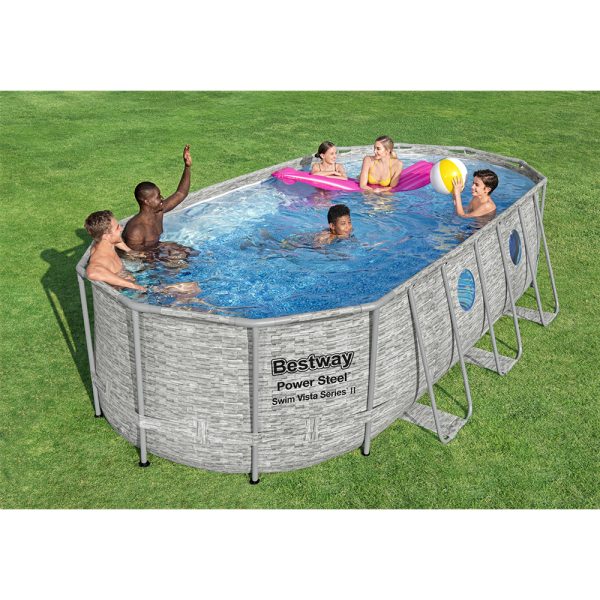 BESTWAY POWER STEEL SWIM VISTA SERIES II AUFSTELLPOOL KOMPLETT-SET 549X274X122CM – Bild 2