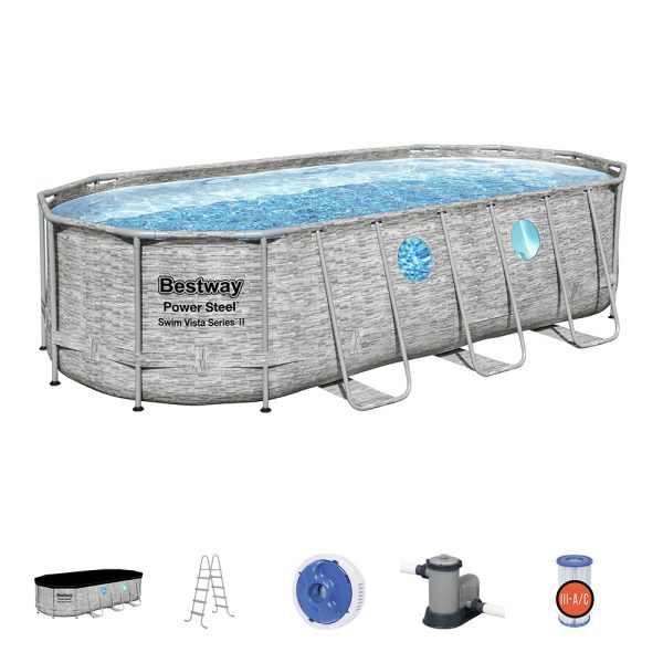 BESTWAY POWER STEEL SWIM VISTA SERIES II AUFSTELLPOOL KOMPLETT-SET 549X274X122CM – Bild 3