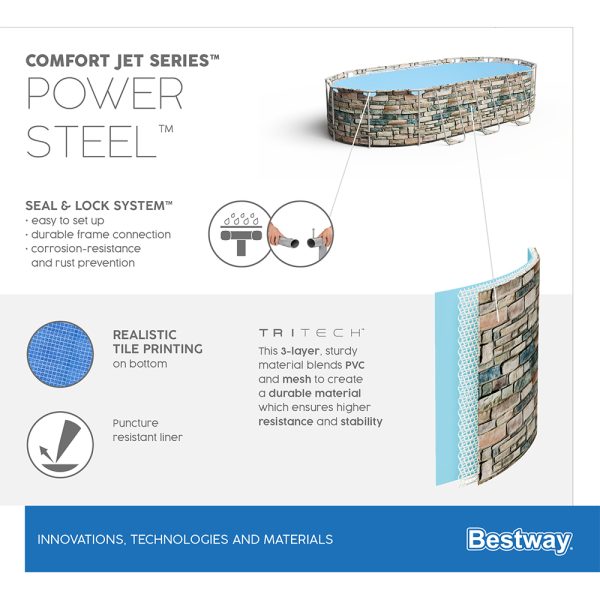 BESTWAY POWER STEEL COMFORT JET SERIES FRAME POOL KOMPLETT-SET 610 X 366 X 122 CM – Bild 14