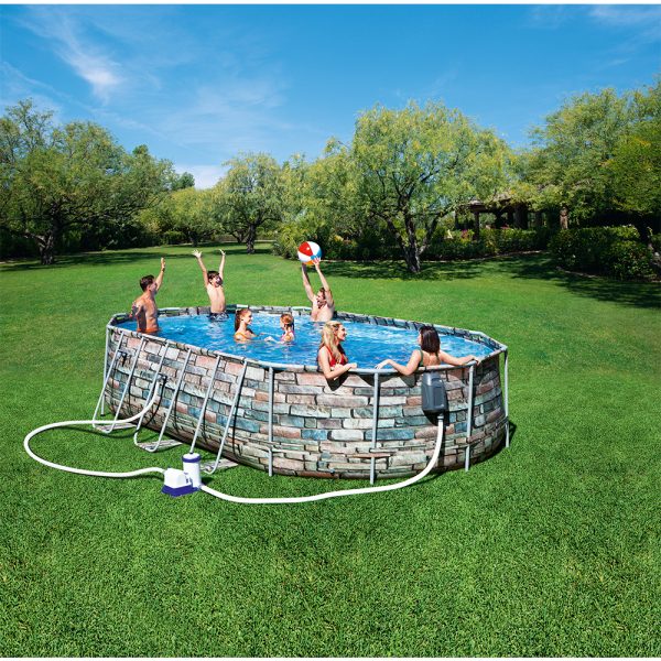 BESTWAY POWER STEEL COMFORT JET SERIES FRAME POOL KOMPLETT-SET 610 X 366 X 122 CM – Bild 2
