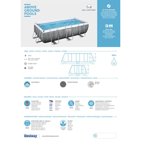 BESTWAY POWER STEEL FRAME POOL-SET 404 X4 X 201 X 100 CM – Bild 8