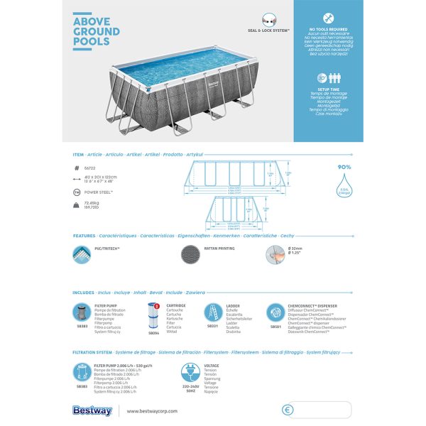 BESTWAY POWER STEEL FRAME POOL-SET 412 X201 X 122 CM – Bild 7
