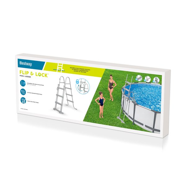 BESTWAY FLIP & LOCK ABOVE GROUND POOL LADDER 107 CM – Bild 3