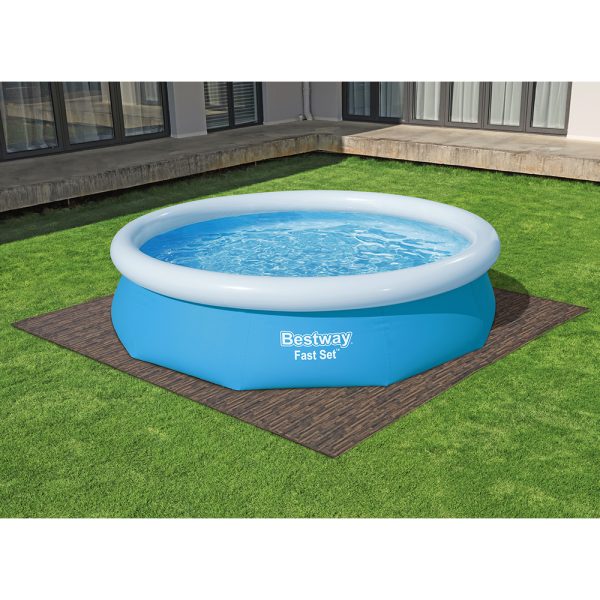 BESTWAY POOL-BODENSCHUTZFLIESEN SET 12 STÜCK Á 50 X 50 CM, HOLZ-OPTIK (PALISANDE – Bild 5