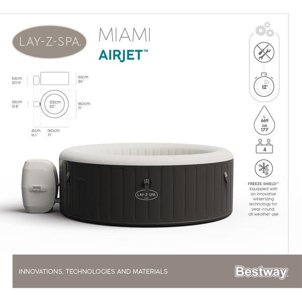 LAY-Z- SPA WHIRLPOOL MIAMI AIRJET FÜR BIS ZU 4 PERSONEN – Bild 22
