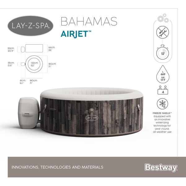 LAY-Z-SPA WHIRLPOOL BAHAMAS AIRJET FÜR BIS ZU 4 PERSONEN – Bild 22