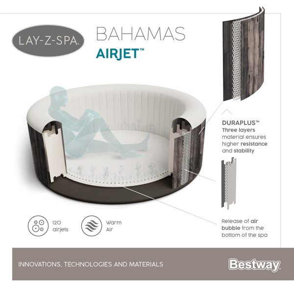 LAY-Z-SPA WHIRLPOOL BAHAMAS AIRJET FÜR BIS ZU 4 PERSONEN – Bild 23