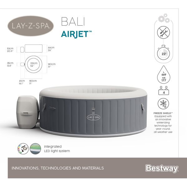 LAY-Z-SPA BALI AIRJET WHIRLPOOL MIT LED-BELEUCHTUNG FÜR BIS ZU 4 PERSONEN – Bild 29