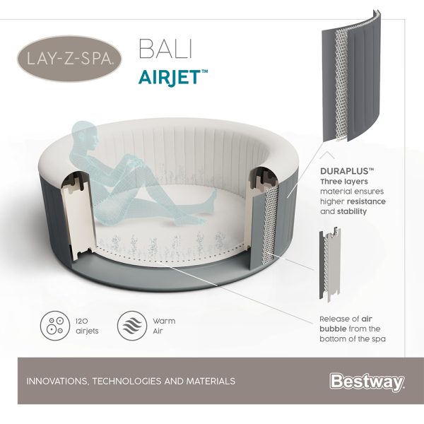 LAY-Z-SPA BALI AIRJET WHIRLPOOL MIT LED-BELEUCHTUNG FÜR BIS ZU 4 PERSONEN – Bild 30