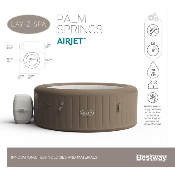 LAY-Z-SPA PALM SPRINGS AIRJET WHIRLPOOLFÜR BIS ZU 6 PERSONEN – Bild 16
