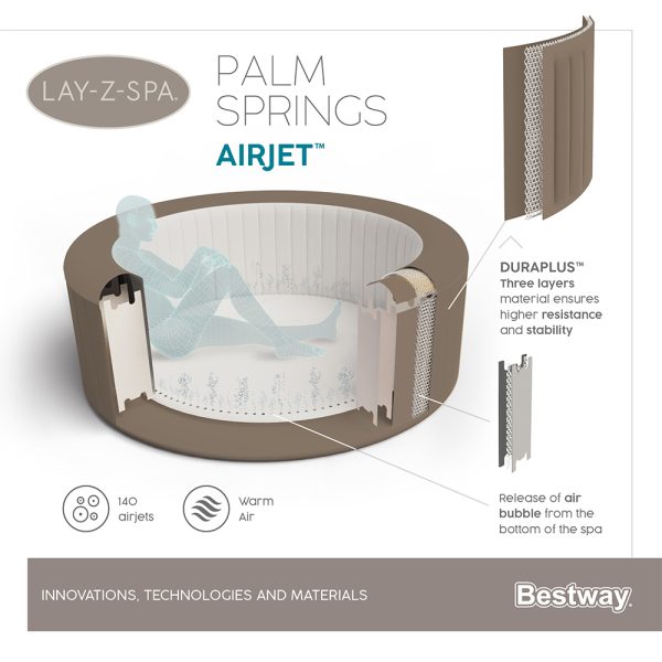 LAY-Z-SPA PALM SPRINGS AIRJET WHIRLPOOLFÜR BIS ZU 6 PERSONEN – Bild 17