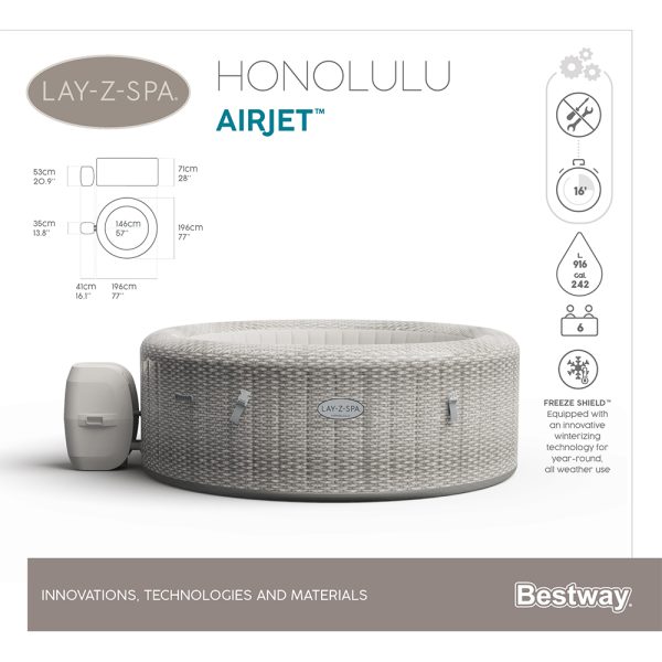 LAY-Z-SPA HONOLULU AIRJET WHIRLPOOL FÜR BIS ZU 6 PERSONEN – Bild 24