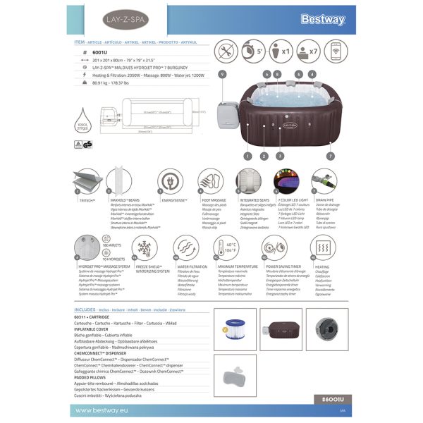 LAY-Z-SPA ENERGIESPAR-WHIRLPOOL MALDIVES HYDROJET PRO MIT APP-STEUERUNG – Bild 26