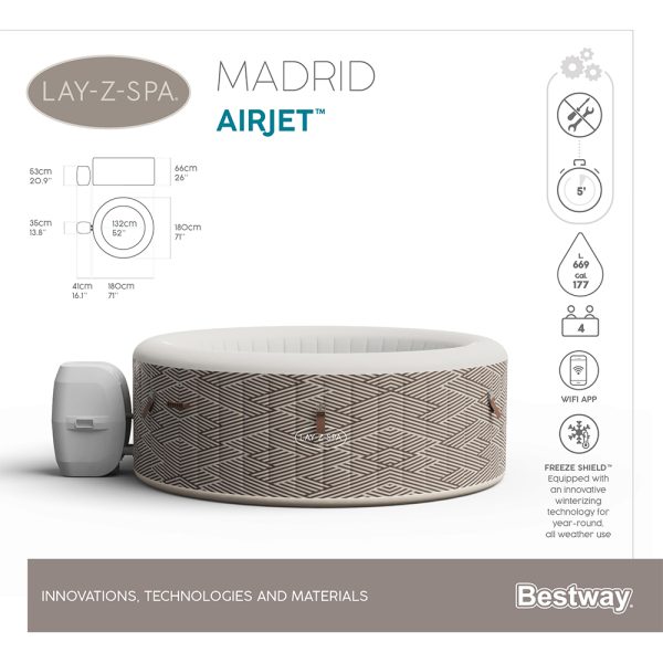 BESTWAY LAY-Z-SPA WLAN-WHIRLPOOL MADRID AIRJET FÜR BIS ZU 4 PERSONEN – Bild 19