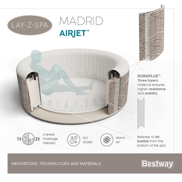 BESTWAY LAY-Z-SPA WLAN-WHIRLPOOL MADRID AIRJET FÜR BIS ZU 4 PERSONEN – Bild 20