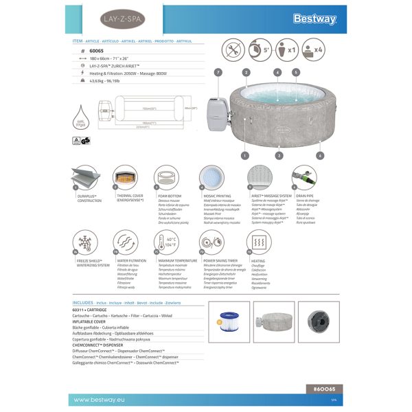 LAY-Z-SPA ECO-WHIRLPOOL ZURICH AIRJET FÜR BIS ZU 4 PERSONEN – Bild 19