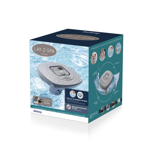 BESTWAY LAY-Z-SPA XTRAS SCHWIMMENDE, AKKUBETRIEBENE SALZWASSERANLAGE 0,5 G/ H – Bild 3