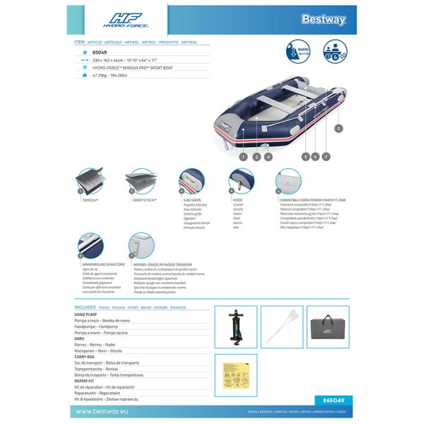 HYDRO-FORCE SPORTBOOT KOMPLETT-SET MIROVIA PRO 330 CM – Bild 17