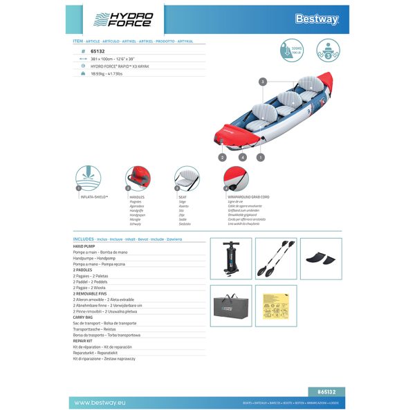 HYDRO-FORCE KAJAK-SET RAPID X3 381 CM – Bild 22