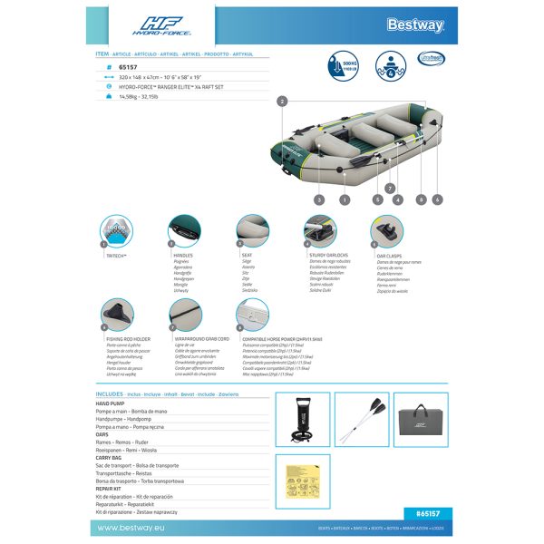 HYDRO-FORCE SCHLAUCHBOOT KOMPLETT-SET RANGER ELITE X4 320 CM – Bild 22