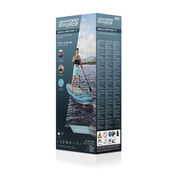 HYDRO FORCE SUP ALLROUND BOARD-SET AQUA DRIFTER MIT SITZ 335 CM – Bild 5