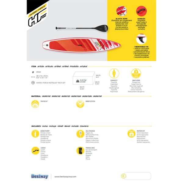 HYDRO-FORCE SUP-BOARD-SET FASTBLAST TECH 381 CM – Bild 9