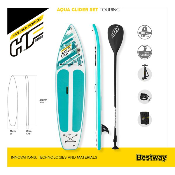 HYDRO-FORCE SUP-BOARD-SET AQUA GLIDER320 CM – Bild 9