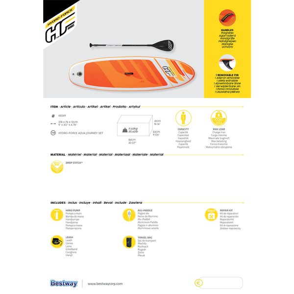 HYDRO-FORCE SUP-BOARD-SET AQUA JOURNEY274 CM – Bild 4