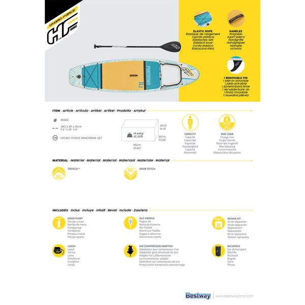 HYDRO-FORCE SUP BOARD-SET PANORAMA MIT SICHTFENSTER 340 CM – Bild 27