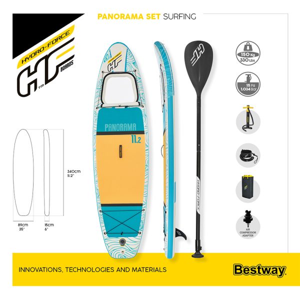 HYDRO-FORCE SUP BOARD-SET PANORAMA MIT SICHTFENSTER 340 CM – Bild 28